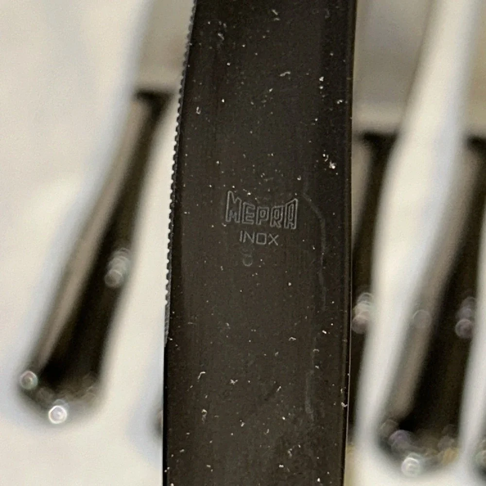 Mepra Inox Epoque Pewter‎ Serrated Knife 18/10 Stainless Italy 6pc F1